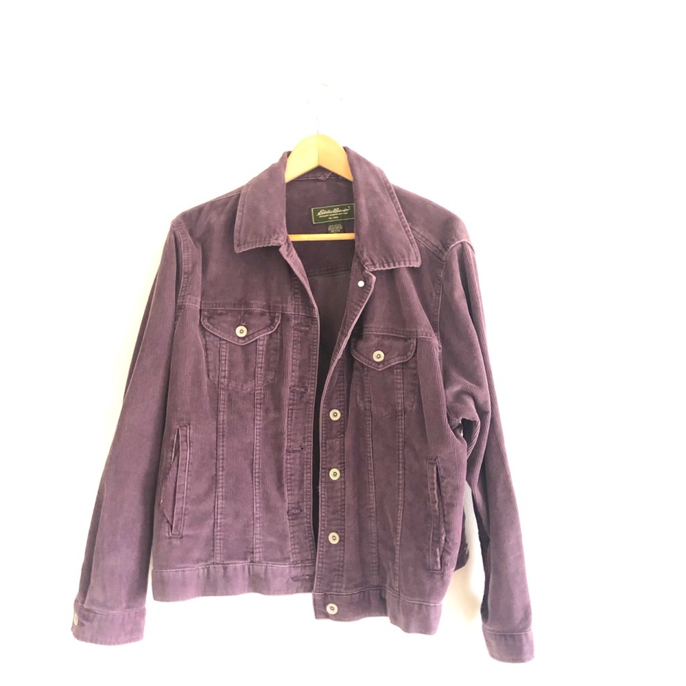 Vintage Eddie Bauer purple corduroy jacket.